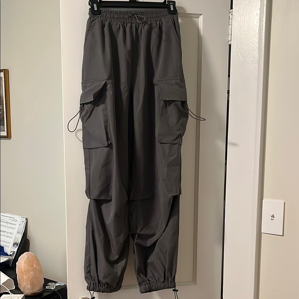 SHEIN Gray Jogger Track Pants with Elastic Cuffs